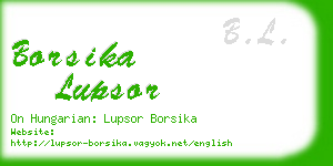 borsika lupsor business card